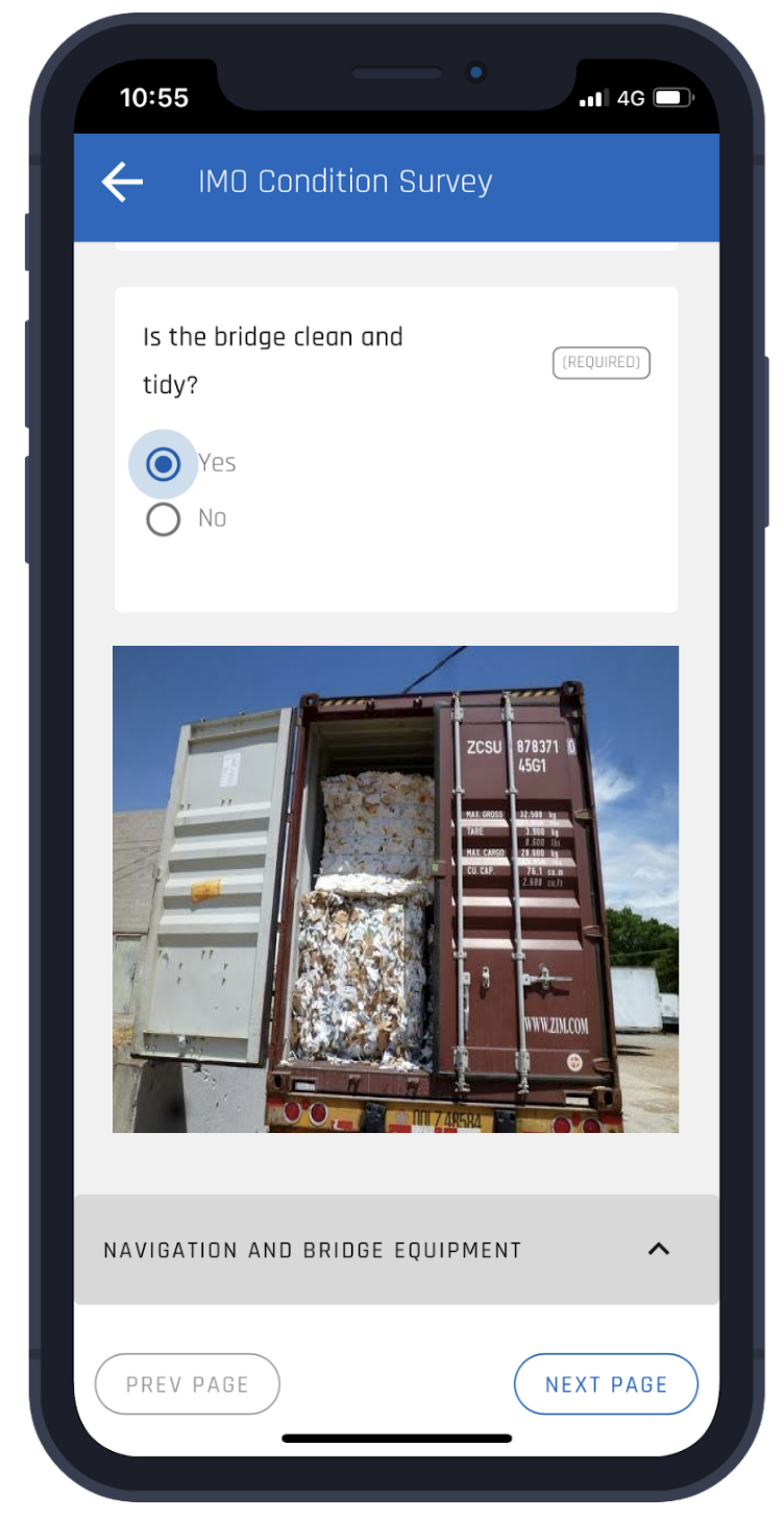 Image for container inspections in app